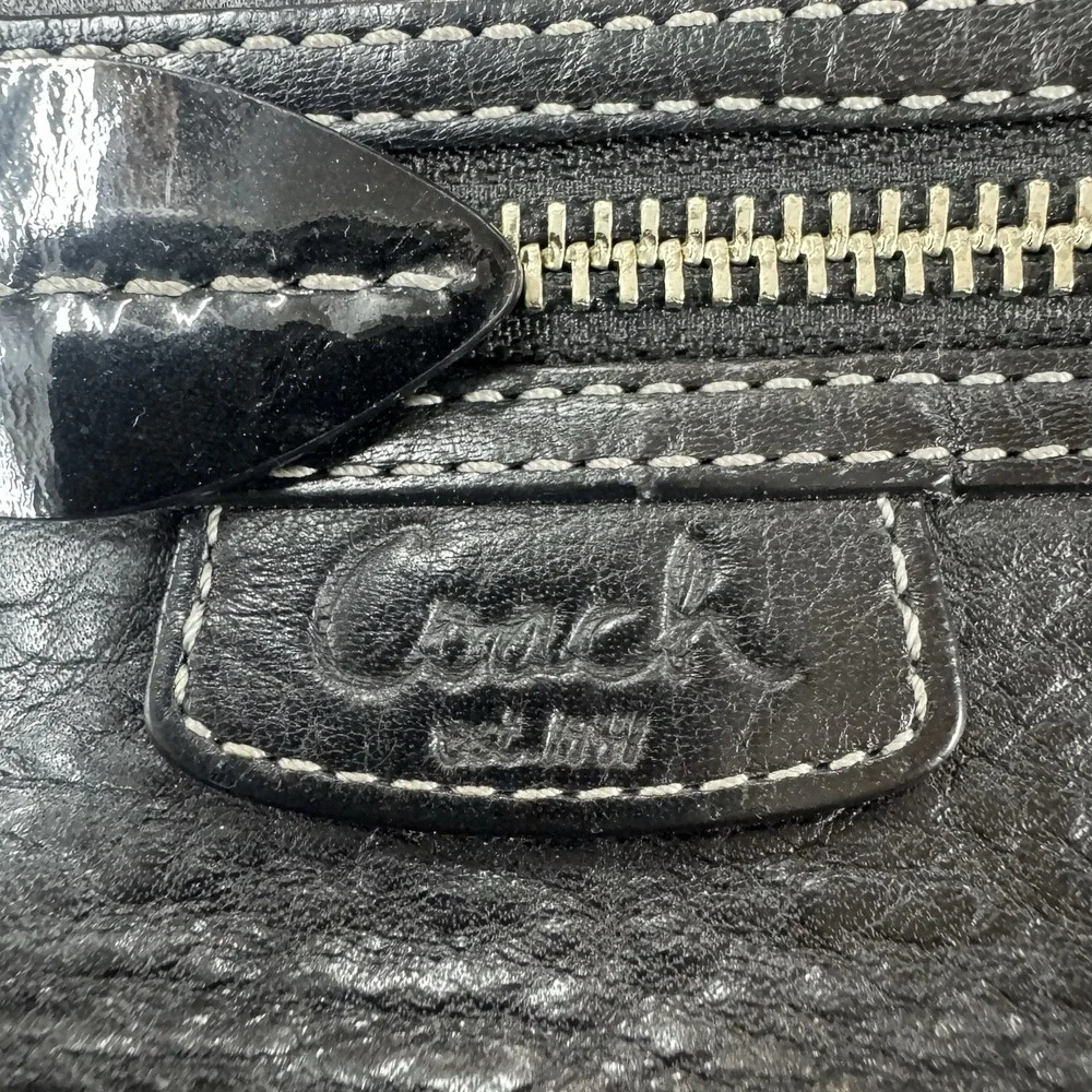 Coach Hobo Bag Penelope Black Pebble Leather  Medium  HandBag Purse Y2k Vintage